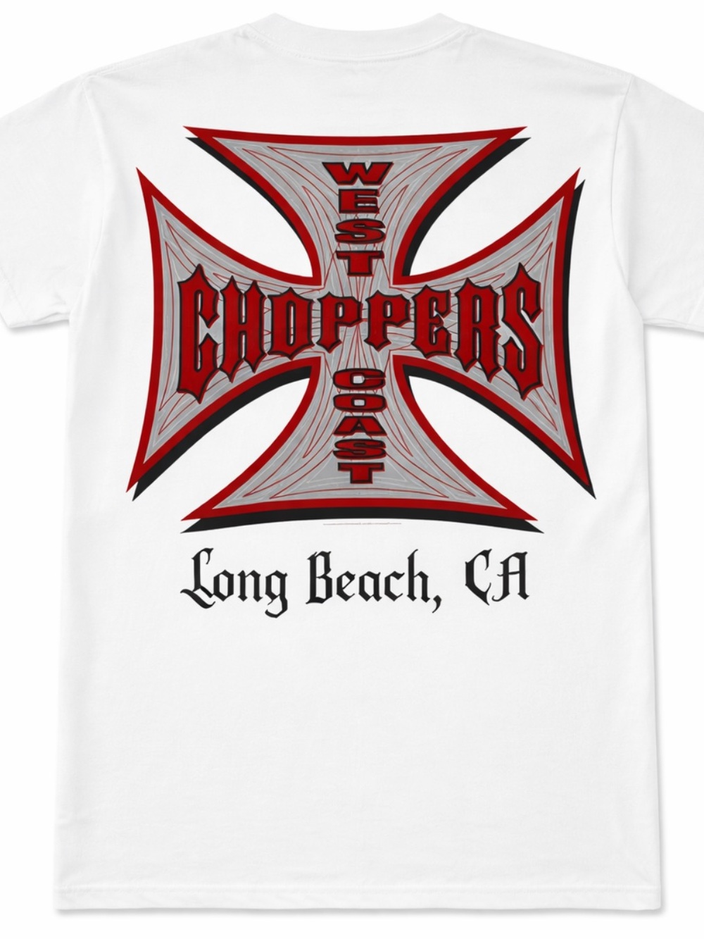 West Coast Choppers Long Beach Graphic Tee - White/Red New Vintage Size 2X